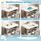 Grey Kids Art Table and Chair Set Adjustable Height Tiltable Whiteboard HDPE
